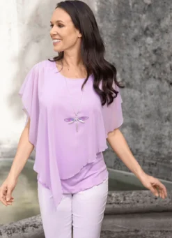 Unifarbene Poncho-Tunika
