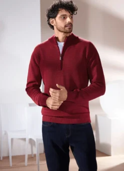 Unifarbener Stehkragenpullover in 3 Farben