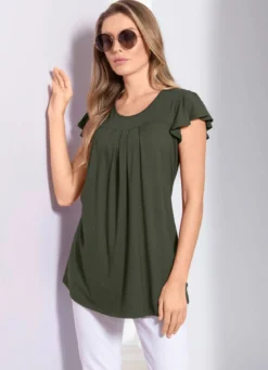 Unifarbene Shirt-Tunika