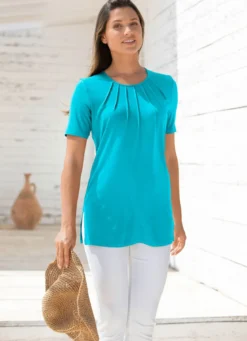 Unifarbene Shirt-Tunika