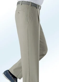 Unterbauch-Jeans mit Bundfalten in 3 Farben