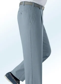 Unterbauch-Jeans mit Gürtel in 2 Farben