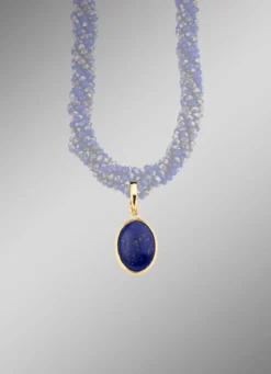 Vergoldeter Anhänger mit Lapislazuli