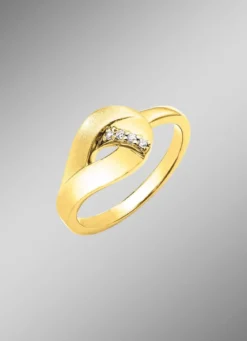 Vergoldeter Damenring mit Zirkonia -