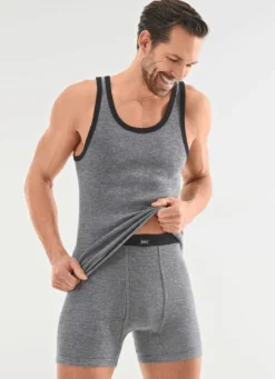 Viererpack Unterhosen mit garngefärbtem Ringeldessin