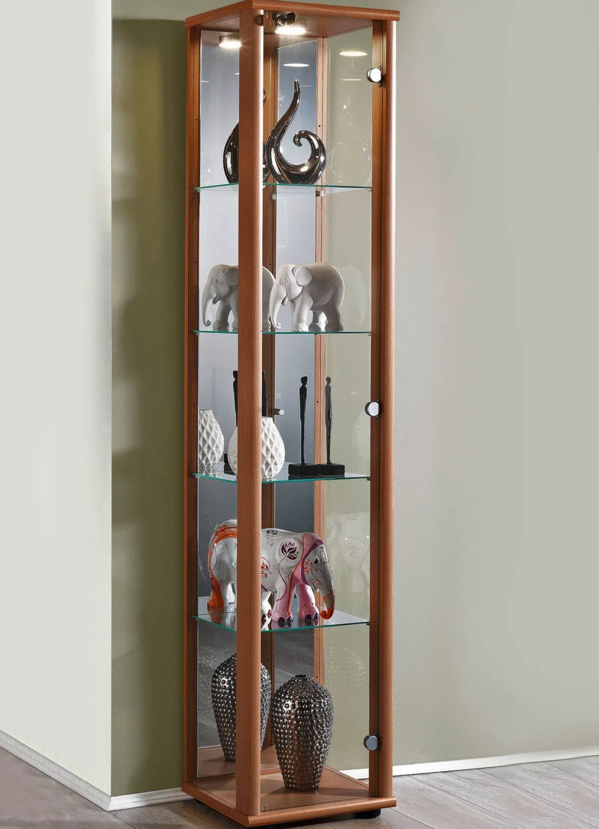 Vitrine, 1-türig, mit LED-Beleuchtung