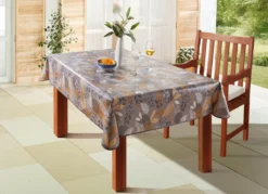 Wachstuch-Tischdecke mit Blätter-Motiv