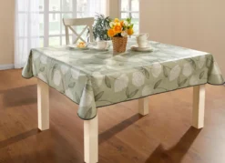 Wachstuch-Tischdecke mit Ginkgo-Motiven