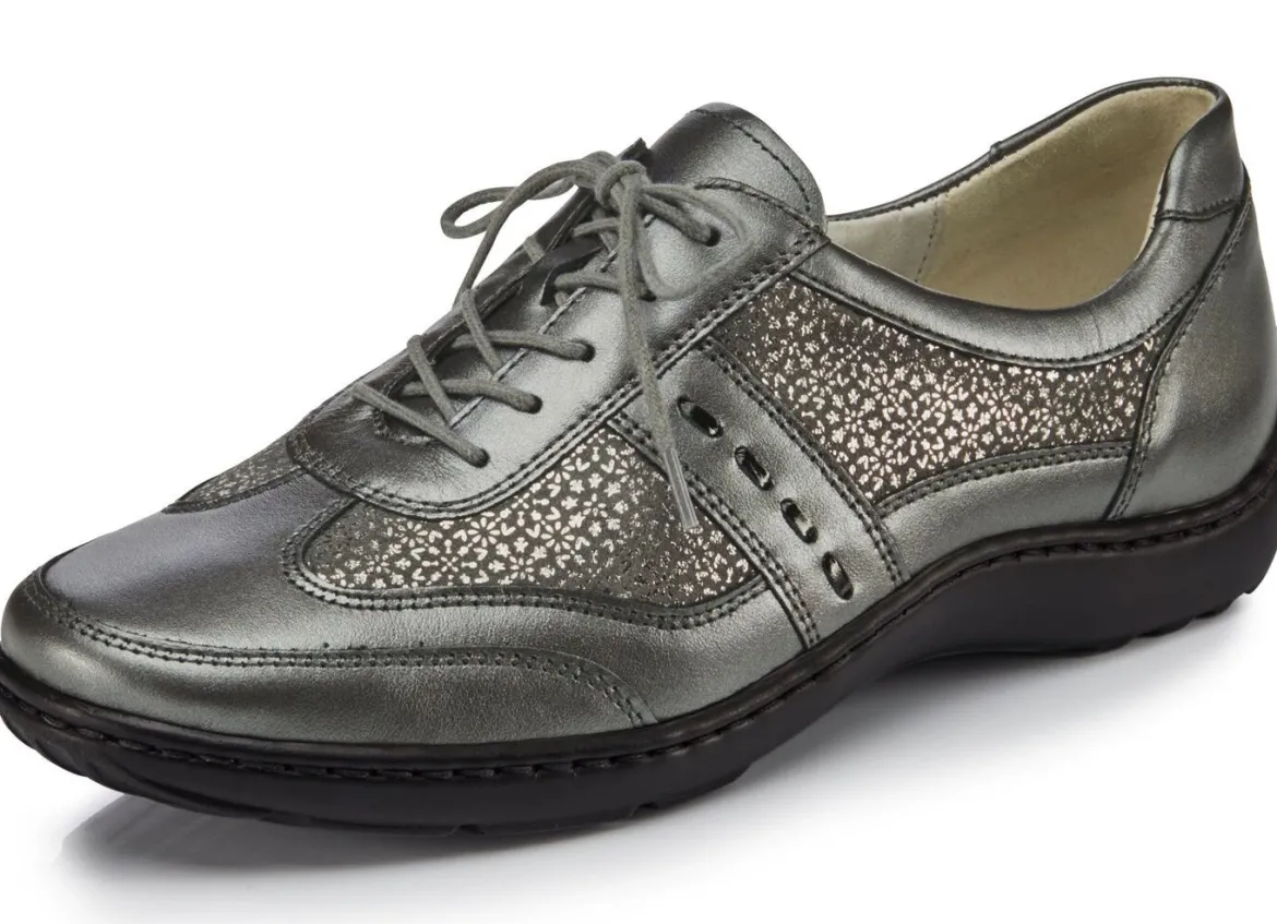 Waldläufer, bequeme Damen-Schnürschuhe, Weite H, mit herausnehmbarem Fußbett