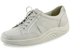 Waldläufer Schnürschuh mit edlen Metallicleder-Einsätzen