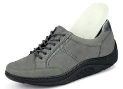 Waldläufer Schnürschuh mit edlen Metallicleder-Einsätzen