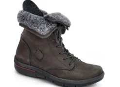 Waldläufer Schnür-Stiefelette mit kuscheligem Webpelzkragen