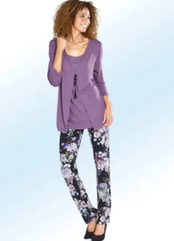 Weich, fließende Hose mit florale Dessinierung