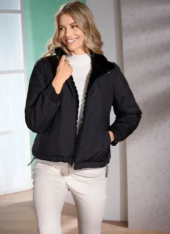 Wende-Kurzjacke mit Reißverschlussleiste