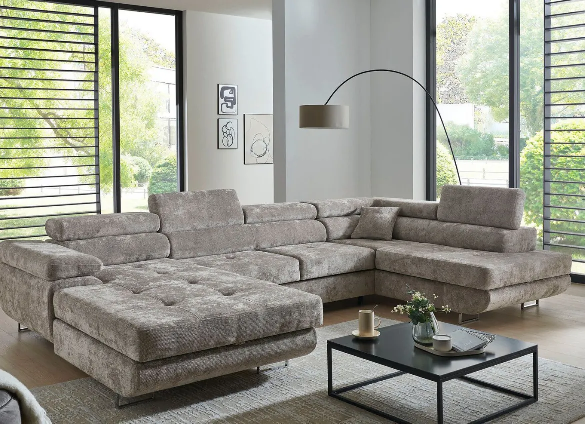 Wohnlandschaft mit Bettfunktion und Bettkasten