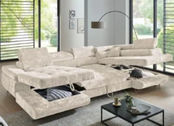 Wohnlandschaft mit Bettfunktion und Bettkasten