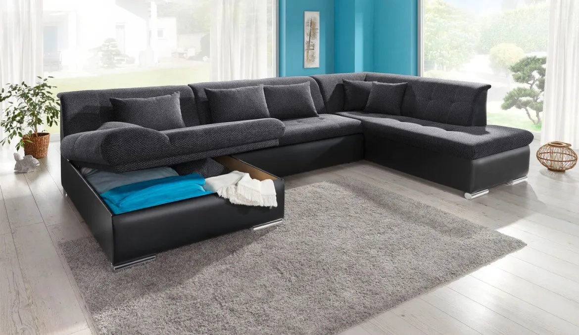 Wohnlandschaft mit Bettfunktion