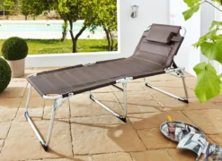 XXL-Gartenliege mit 4-fach verstellbarem Kopfteil
