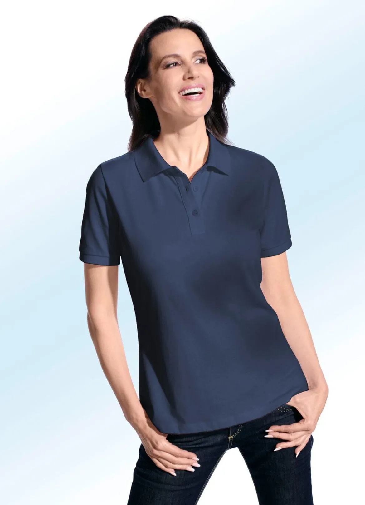 Zweierpack Poloshirt mit kurzer Knopfleiste
