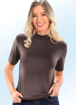 Zweierpack Shirts mit Stehkragen und kurzen Ärmeln